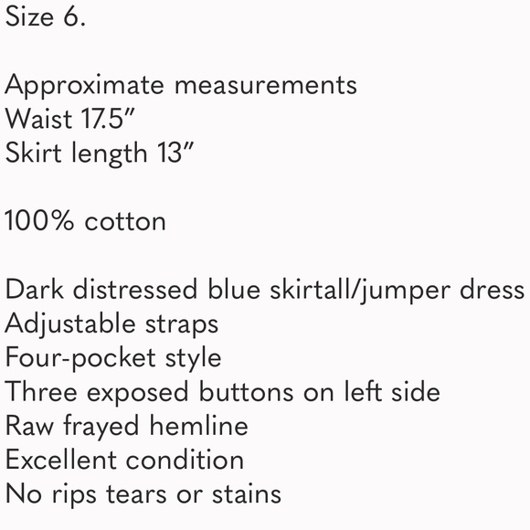 Free People Torn Up Denim Jumper Skirtall size 6 - Picture 9 of 9